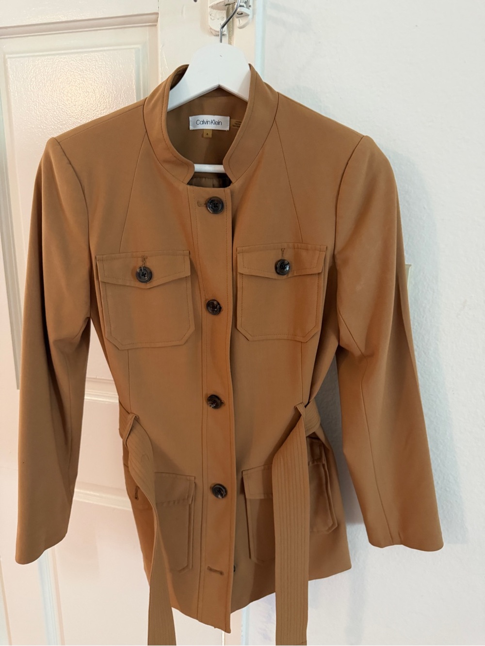 Calvin Klein Tan Belted Utility Jacket